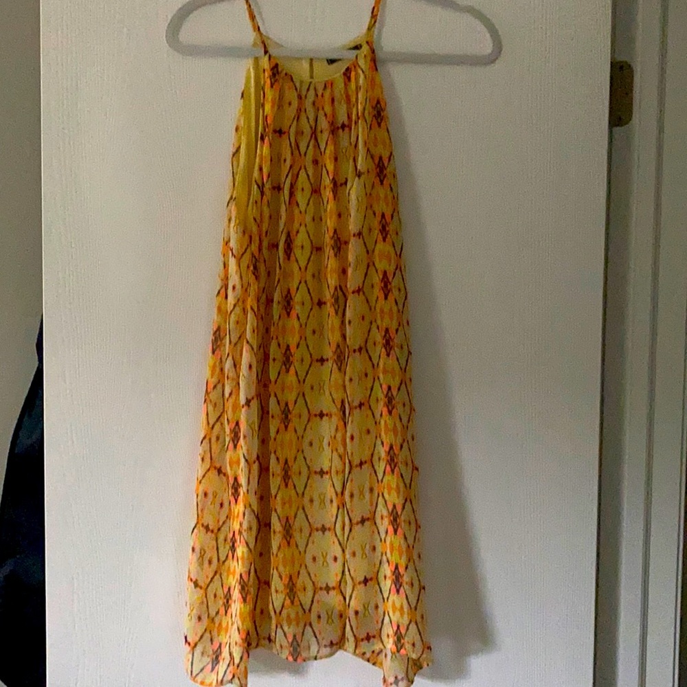 Yellow and Coral Neon Dress